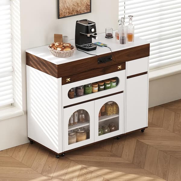 FAMYYT White Extra-Long Folding Wood Tabletop 74 in. Kitchen