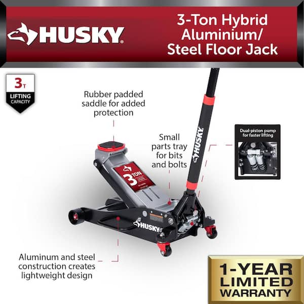 Husky 3 Ton Hybrid Aluminum / Steel Floor Jack HPL4751N-HV-TH