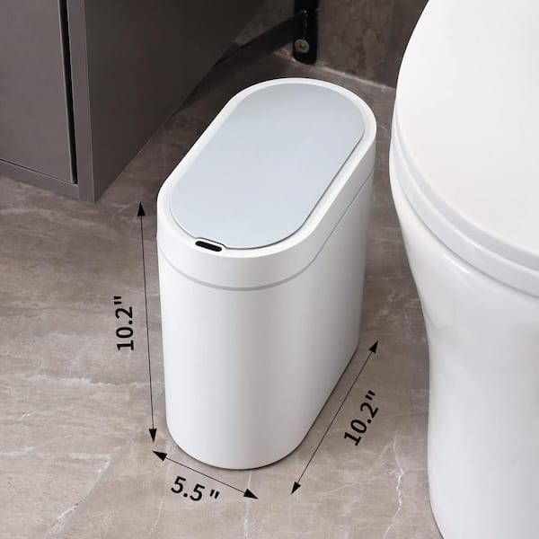 2 gal. Golden Bathroom Waterproof Slim Plastic Intelligent Trash Can W