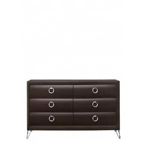 Amelia Dark Merlot 6 Drawers 63 in. Dresser