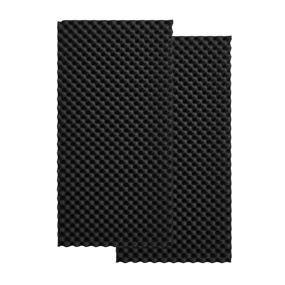 4 ft. x 2 ft. Black Foam Acoustic Sound Absorbing Panel with High-Density S