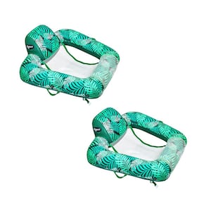 Zero Gravity Inflatable Pool Chair Lounge Float, Teal Fern Green (2-Pack)