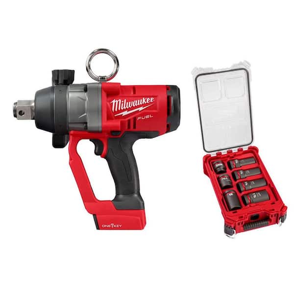 M18 FUEL ONE-KEY 18V Lithium-Ion Brushless Cordless 1 in. Impact Wrench w/ Friction Ring w/ Impact Socket Set
