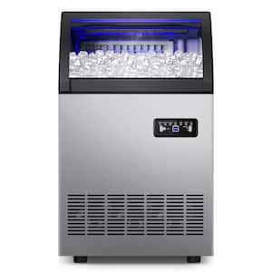 130 lbs./24H Commercial Freestanding Ice Maker with 25 lbs. Storage Bin in Stainless Steel