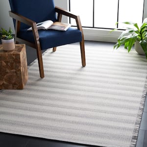 Augustine Ivory/Dark Gray 6 ft. x 10 ft. Striped Area Rug