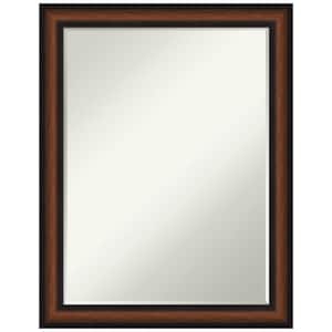 Yale Walnut 21.5 in. x 27.5 in. Petite Bevel Classic Rectangle Framed Wall Mirror in Cherry