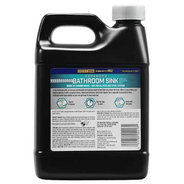 XionLab Industrial-Strength Liquid - 32 oz | 2 USES | Drain Opener + Drain  Cleaner + Hair & Grease Clog Remover - Biodegradable for Bathroom Sink