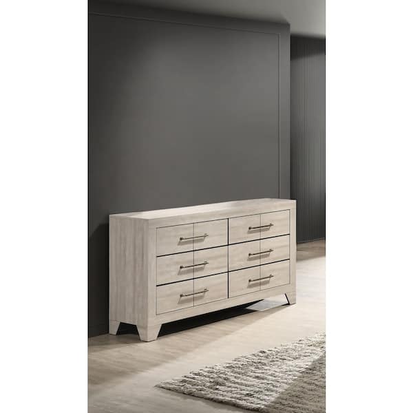 Dolce Rustic Grey Oak Color 6-Drawer 16.25 in W. Dresser