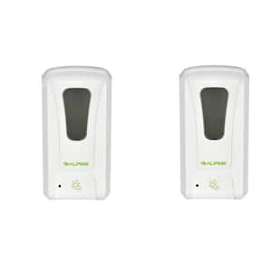 40 oz.. Wall Mount Automatic Gel Hand Sanitizer Soap Dispenser in White (2-Pack)