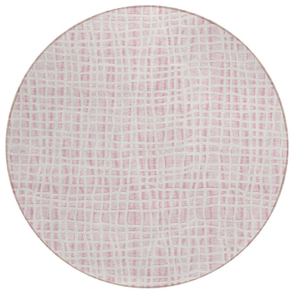Addison Rugs Chantille Machine Washable Indoor/Outdoor Abstract ACN729 Pink 8 ft. x 8 ft. Area Rug