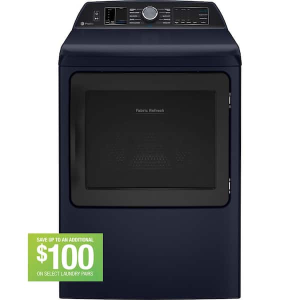 GE Profile 7.3 cu. ft. Smart Gas Dryer in Sapphire Blue with Fabric Refresh, Sanitize, Steam, ENERGY STAR