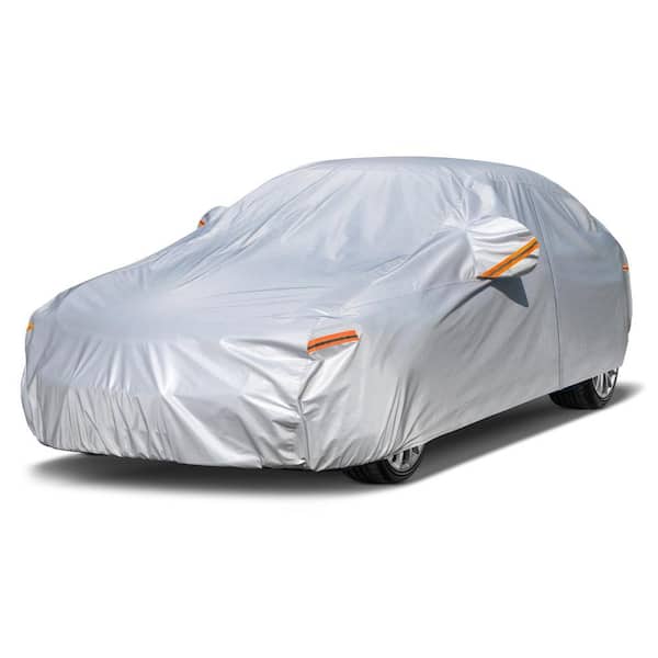 Angel Sar 6-Layer Size A2 3 x L Outdoor Waterproof All Weather Car Cover with Zipper Cotton, Silver