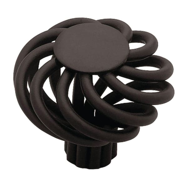 Liberty Swirl 1-1/4 in. (32mm) Matte Black Small Wire Flat Top Cabinet knob