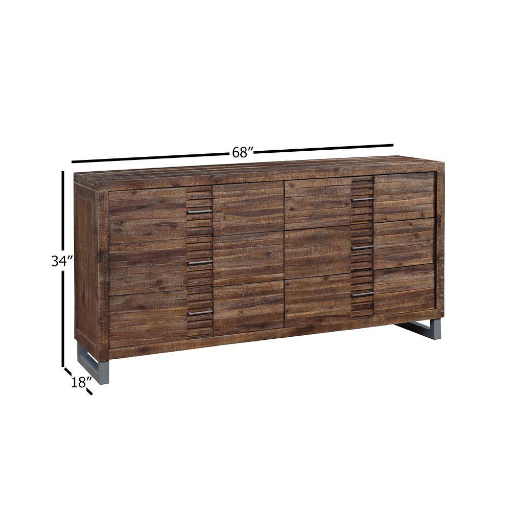 White Industrial 6-Drawer Dresser with Felt Lined Drawer