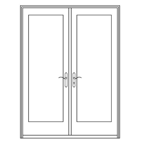 Ashworth 72 in. x 80 in. Professional Series White Aluminum/ Pre-Primed Interior Wood French Patio Door