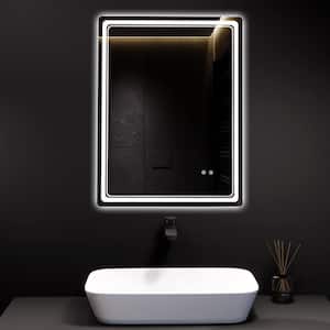 20 in. W x 28 in. H Rectangular Frameless LED with Anti-Fog Dimmable Makeup Mirror Wall Mounted Bathroom Vanity Mirror