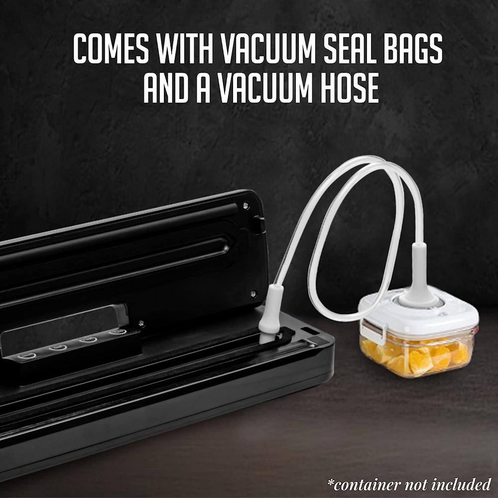 Compact Black Manual Vacuum Sealer Machine for Food Storage