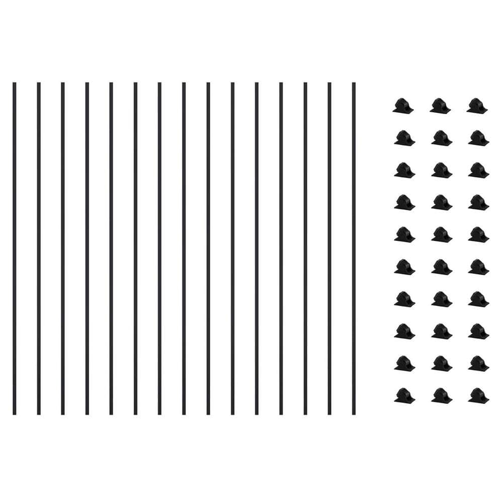 44 in. H x 0.5 in. W Black Iron Stair Railing Kit with 15 Pack Hollow Square Balusters and 30 Swivel Shoes Aluminum price history on PriceWatchPro