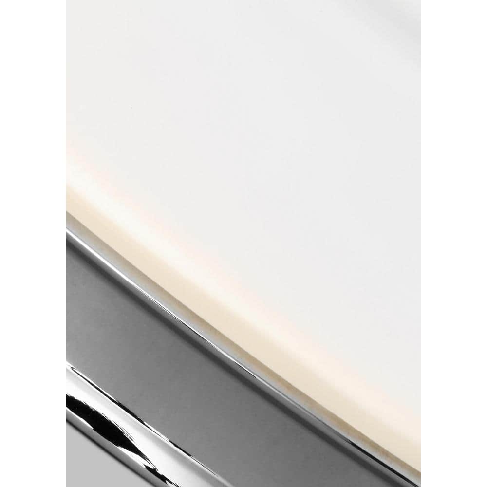 Issen Chrome 2-Light Flush Mount with White Opal Etched Glass