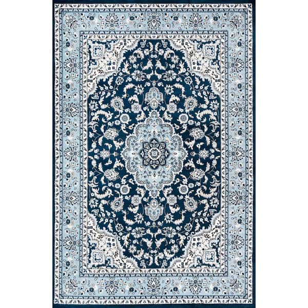 JONATHAN Y Palmette Modern Persian Floral Navy/Blue 3 ft. x 5 ft. Area Rug  MDP503D-3 - The Home Depot