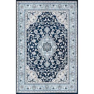 Palmette Modern Persian Floral Navy/Blue 4 ft. x 6 ft. Area Rug