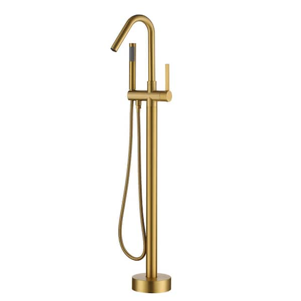 Bathtub Faucet With Hand Shower, Brushed Brass Bathtub Faucet