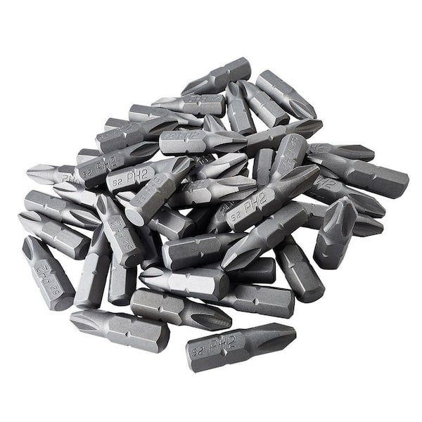 ToolPro 2 Alloy Steel Phillips Bits in Interlocking Storage Box (50-Pieces)