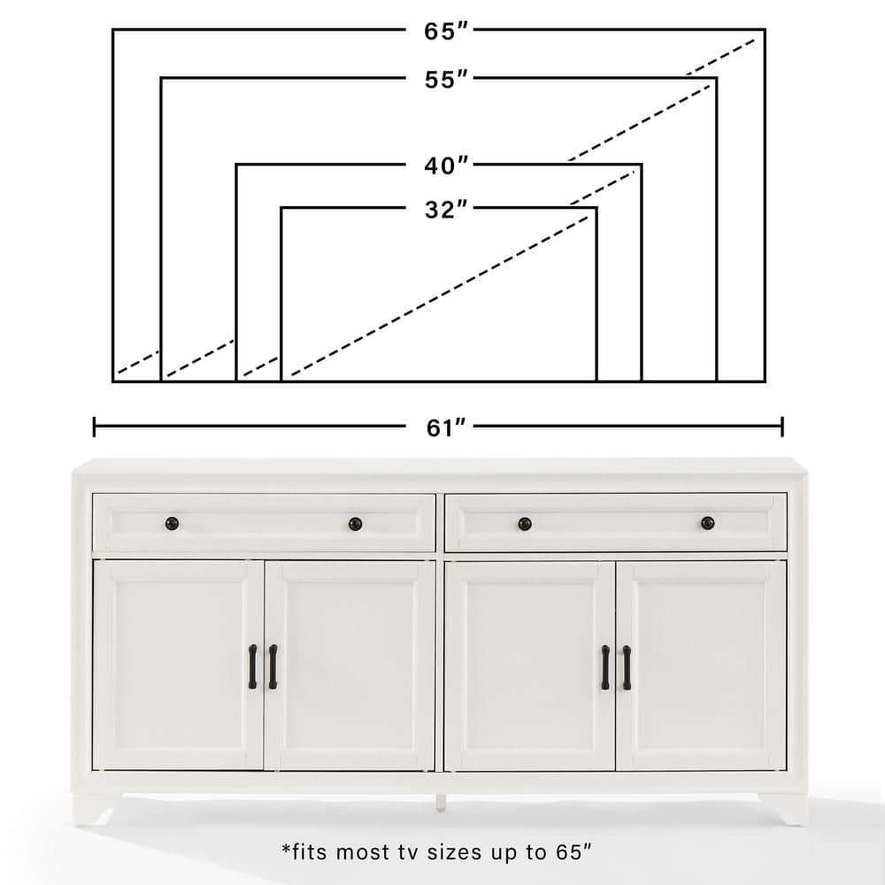 Tara Distressed White Modern Farmhouse Sideboard
