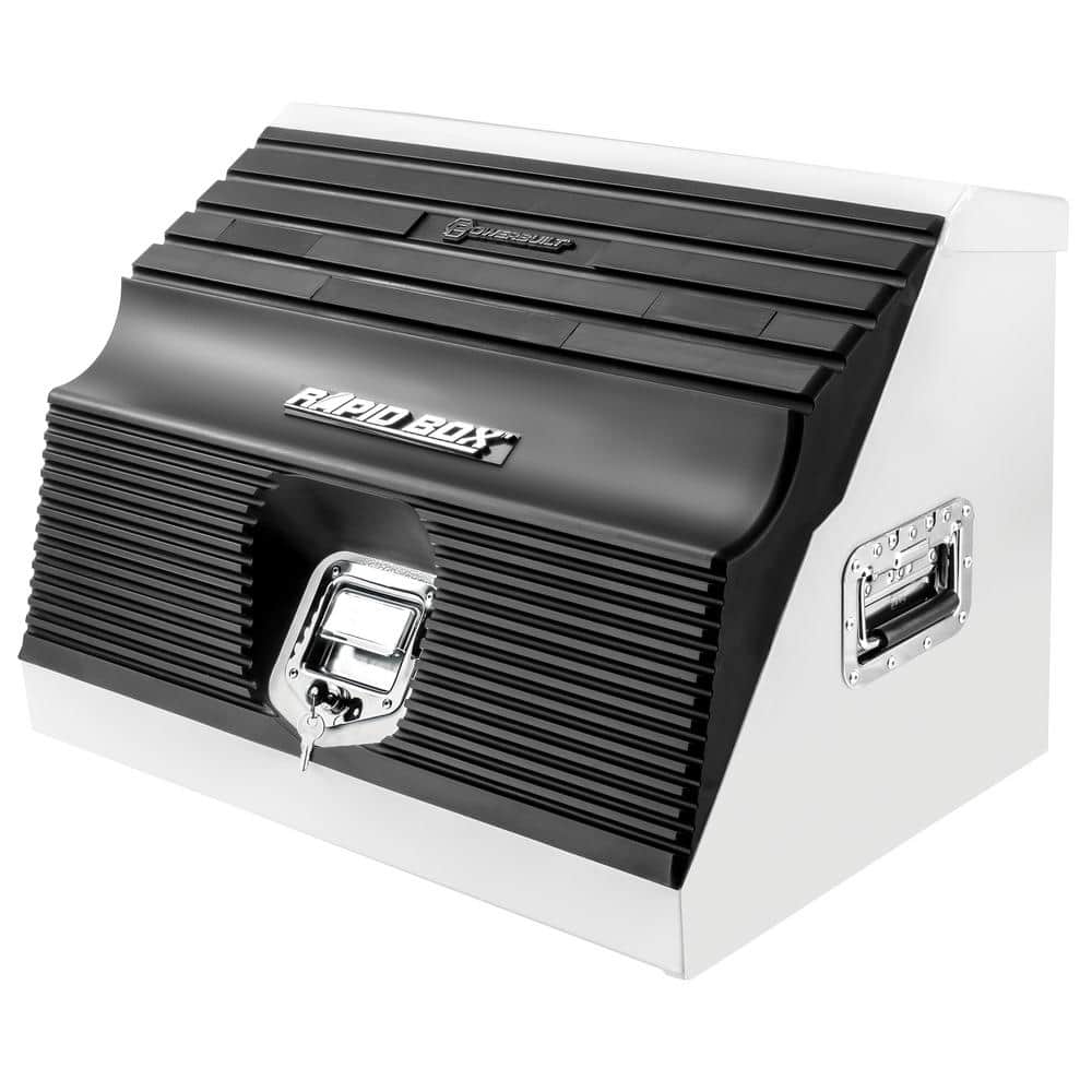 Rapid Box 26 in. White Steel Organizer Portable Tool Box with Removable Tra