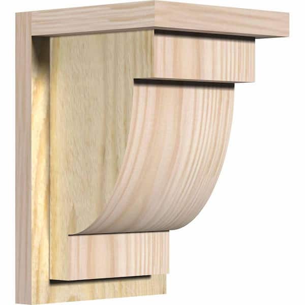 Ekena Millwork 8 in. x 8 in. x 12 in. Douglas Fir Alpine Rough Sawn Corbel with Backplate