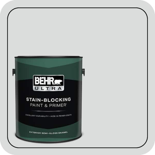 BEHR ULTRA 1 gal. #PPL-65 Silver Charm Semi-Gloss Enamel Exterior Paint & Primer