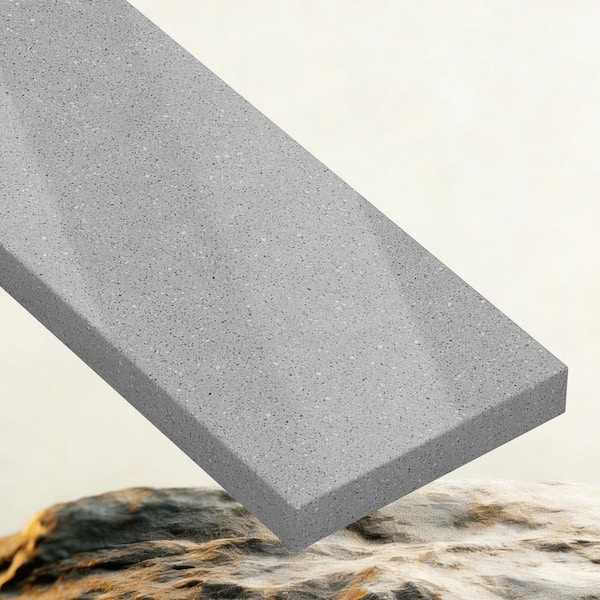 21 in. W x 4 in. H Engineered Marble Vanity Side Splash in Gray Side Panel for Vanity Sink Top Doorway Floor Transition