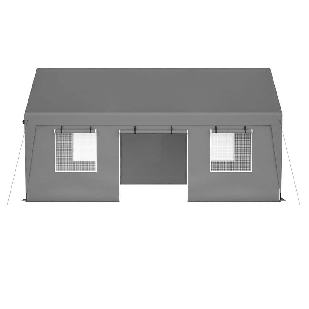13 ft. W x 20 ft. D Metal Shed with Galvanized Frame, Waterproof PE Cover, Dual Roll-Up Doors and Mesh Windows (260 sq. price history on PriceWatchPro