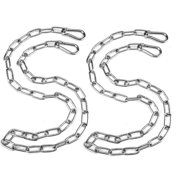 2-Piece Stainless Steel Hanging Swing Chair Chain with Hanging Hooks for Hammock, Rope, Tire and Tree Swings