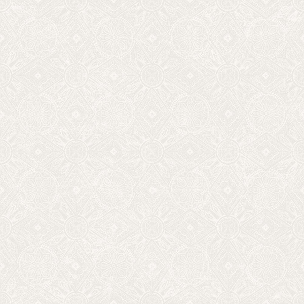 Unbranded Bazaar Collection Off White/Beige Metallic Moroccan Paisley Non-Woven Paper Non-Pasted Wallpaper Roll(Covers 57 sq.ft.)