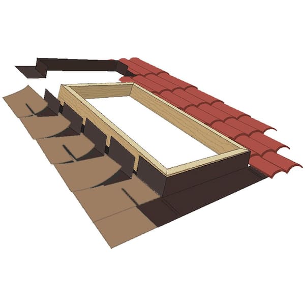 14-1/2 in. x 46-1/2 in. Aluminum Roof Flashing Kit for Curb Mount Skylights