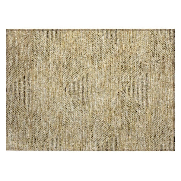 Chantille Machine Washable Indoor/Outdoor Abstract ACN777 Wheat 1 ft. 8 in. x 2 ft. 6 in. Area Rug
