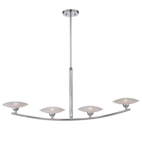 Illumine 4-Light Chrome Chandelier with Frost Glass
