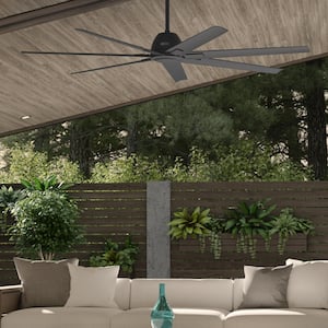 Downtown 72 in. 6-Speed Ceiling Fan in Matte Black with Wall Control