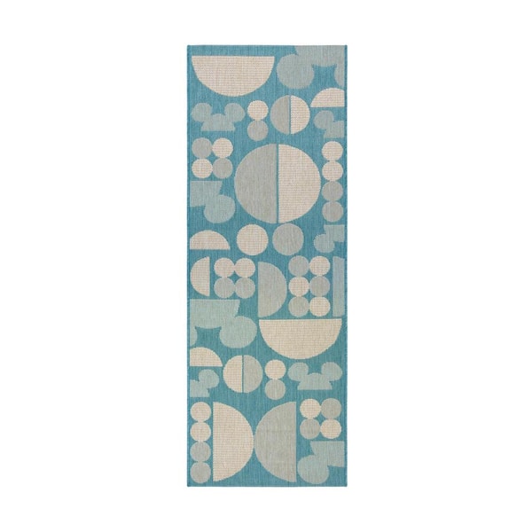 Disney Mickey Mouse Spheres Oasis 2 ft. x 6 ft. Abstract Indoor/Outdoor Runner Rug