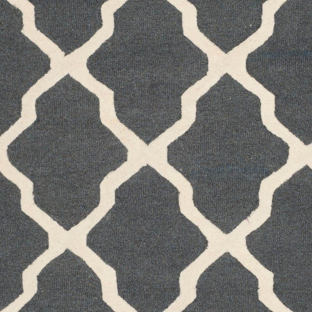 Hand-Tufted Cambridge Square Gray Wool 6' Area Rug