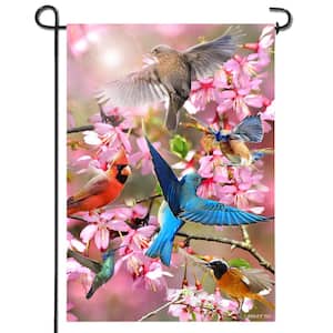18 in. x 12.5 in. Double Sided Premium Spring Flower and Bird Welcome Garden Flags Weather Resistant Double Stitched