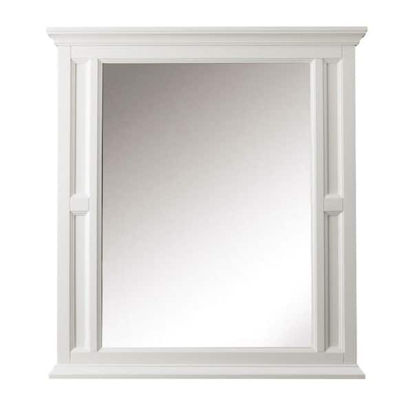 Home Decorators Collection 33 in. W x 36 in. H Framed Rectangular Bathroom Vanity Mirror in White