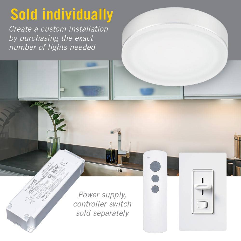 EdgeVue White LED Under Cabinet Puck Light