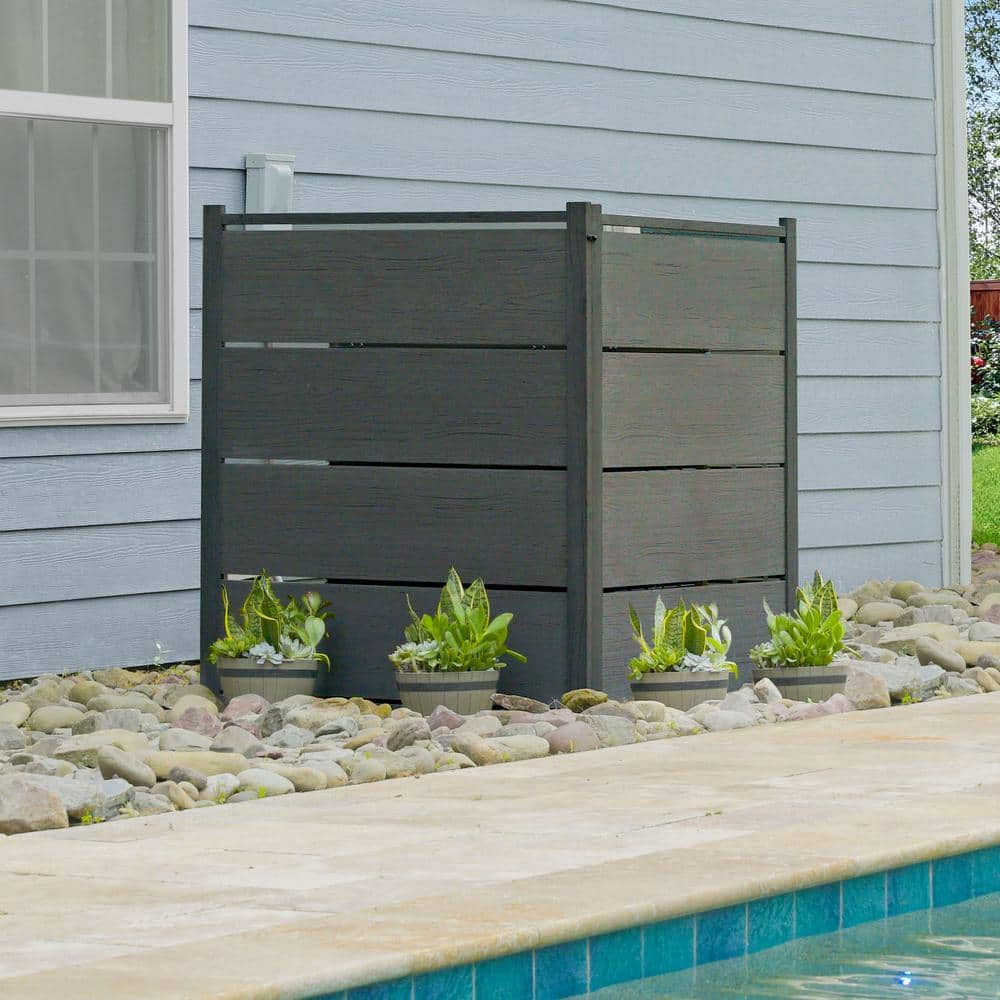Bessemer Charcoal Vinyl Privacy Screen Kit with WoodTek Finish