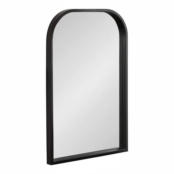 Travis Black 20 in. W x 30 in. H Arch MDF Wall Mirror
