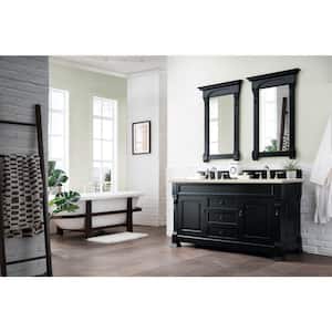 Brookfield 60 in. W x 23.5 in. D x 34.3 in. H Double Bath Vanity Cabinet in Antique Black with top in Eternal Marfil