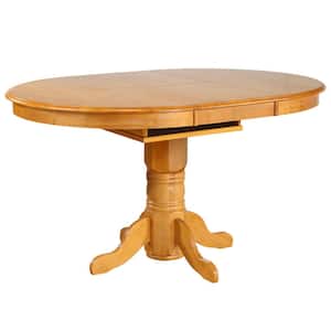 54 in. Oval Light Oak Selections Extendable Butterfly Leaf Wood Pub Dining Table (Seats-8)