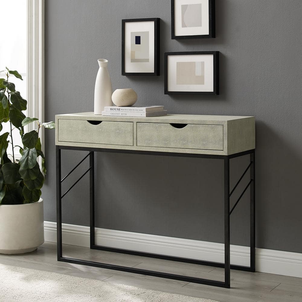 modern wood console table with drawers