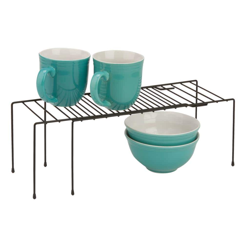 Black Steel Expandable Kitchen Pantry Organizer Shelf